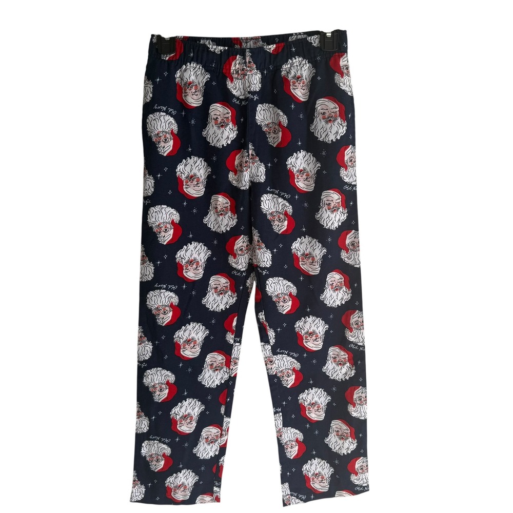OLD NAVY Navy Blue Santa Holiday Christmas Kids Pajama Pants, 10/12